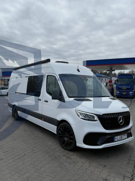 Photo Mercedes Benz Sprinter W907 W910 Full Body Kit Sport Front Bumper Tuning 2018-2025 (With Parking Sensor) | DL Auto Design