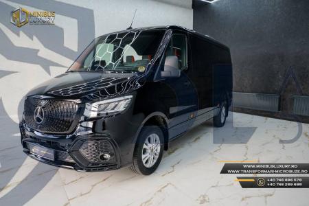 Photo Mercedes Benz Sprinter W907 W910 Full Body Kit Sport Front Bumper Tuning 2018-2025 (With Parking Sensor) | DL Auto Design
