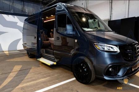 Photo Mercedes Benz Sprinter W907 W910 Full Body Kit Sport Front Bumper Tuning 2018-2025 (With Parking Sensor) | DL Auto Design