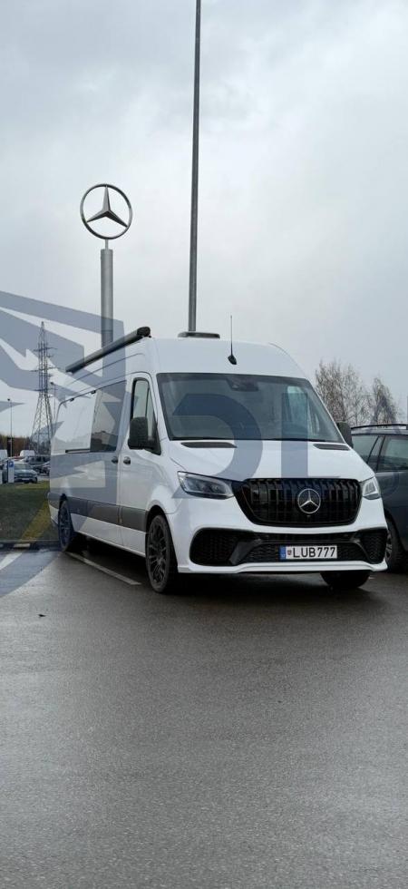 Photo Mercedes Benz Sprinter W907 W910 Full Body Kit Sport Front Bumper Tuning 2018-2025 (With Parking Sensor) | DL Auto Design