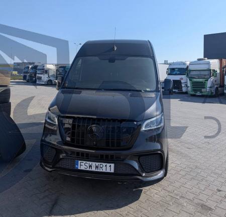 Photo Mercedes Benz Sprinter W907 W910 Full Body Kit Sport Front Bumper Tuning 2018-2025 (With Parking Sensor) | DL Auto Design