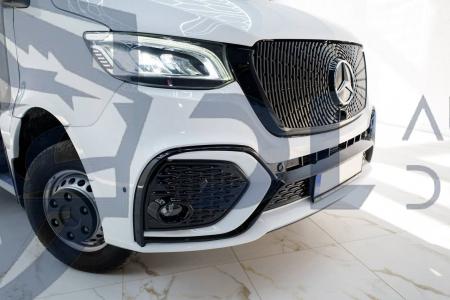 Photo Mercedes Benz Sprinter W907 W910 Full Body Kit Sport Front Bumper Tuning 2018-2025 (With Parking Sensor) | DL Auto Design