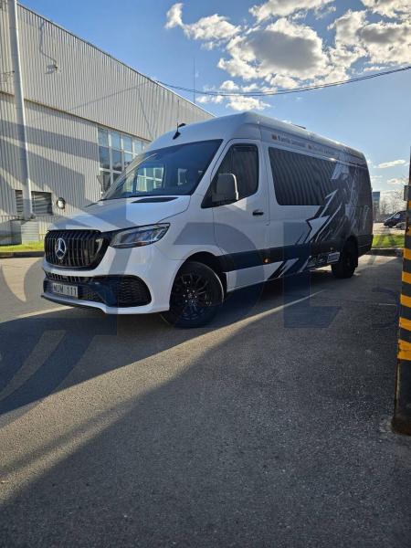 Photo Mercedes Benz Sprinter W907 W910 Full Body Kit Sport Front Bumper Tuning 2018-2025 (With Parking Sensor) | DL Auto Design