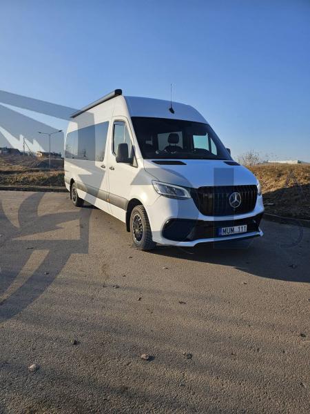 Photo Mercedes Benz Sprinter W907 W910 Full Body Kit Sport Front Bumper Tuning 2018-2025 (With Parking Sensor) | DL Auto Design
