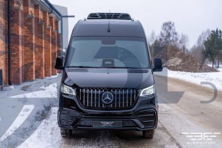 Photo Mercedes Benz Sprinter W907 W910 Full Body Kit Elegance Front Bumper Tuning 2018-2025 (With Parking Sensor) | DL Auto Design