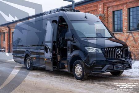 Photo Mercedes Benz Sprinter W907 W910 Full Body Kit Elegance Front Bumper Tuning 2018-2025 (With Parking Sensor) | DL Auto Design