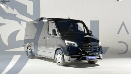 Photo Mercedes Benz Sprinter W907 W910 Full Body Kit Elegance Front Bumper Tuning 2018-2025 (With Parking Sensor) | DL Auto Design