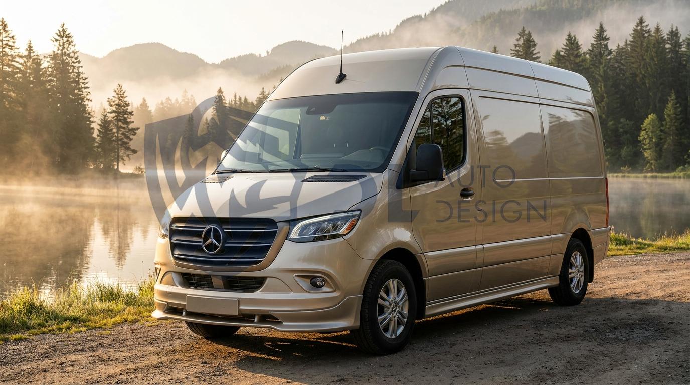 Mercedes Sprinter Front Lip Spoiler: ABS and Gloss Black Options